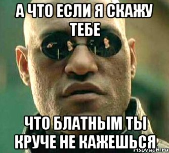 а что если я скажу тебе что блатным ты круче не кажешься, Мем  а что если я скажу тебе