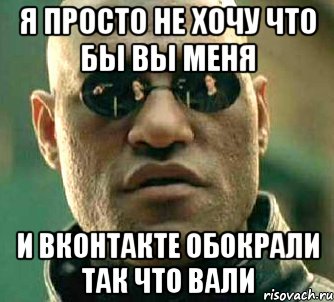 я просто не хочу что бы вы меня и вконтакте обокрали так что вали, Мем  а что если я скажу тебе