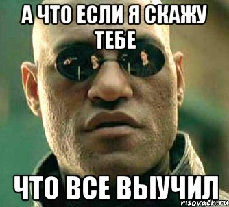 а что если я скажу тебе что все выучил, Мем  а что если я скажу тебе