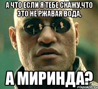 а что если я тебе скажу,что это не ржавая вода, а миринда?, Мем  а что если я скажу тебе