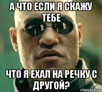 а что если я скажу тебе что я ехал на речку с другой?, Мем  а что если я скажу тебе