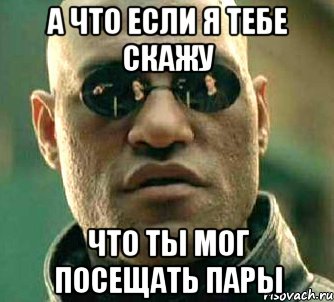 а что если я тебе скажу что ты мог посещать пары, Мем  а что если я скажу тебе