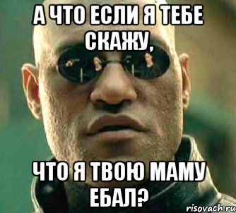 а что если я тебе скажу, что я твою маму ебал?, Мем  а что если я скажу тебе