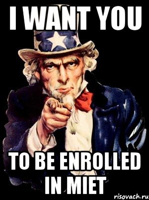 i want you to be enrolled in miet