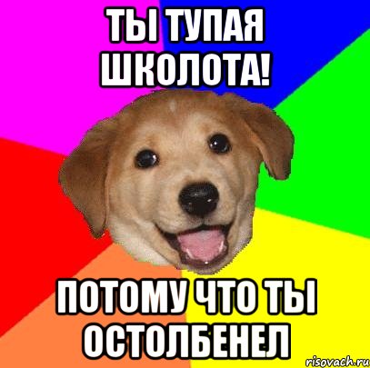 ты тупая школота! потому что ты остолбенел, Мем Advice Dog