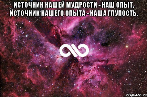 источник нашей мудрости - наш опыт, источник нашего опыта - наша глупость. , Мем офигенно