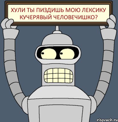 Хули ты пиздишь мою лексику кучерявый человечишко?