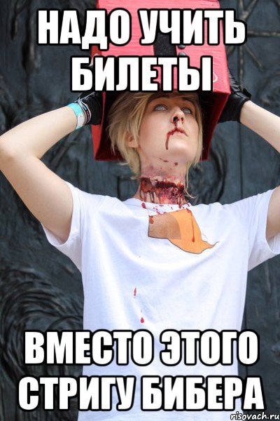 надо учить билеты вместо этого стригу бибера