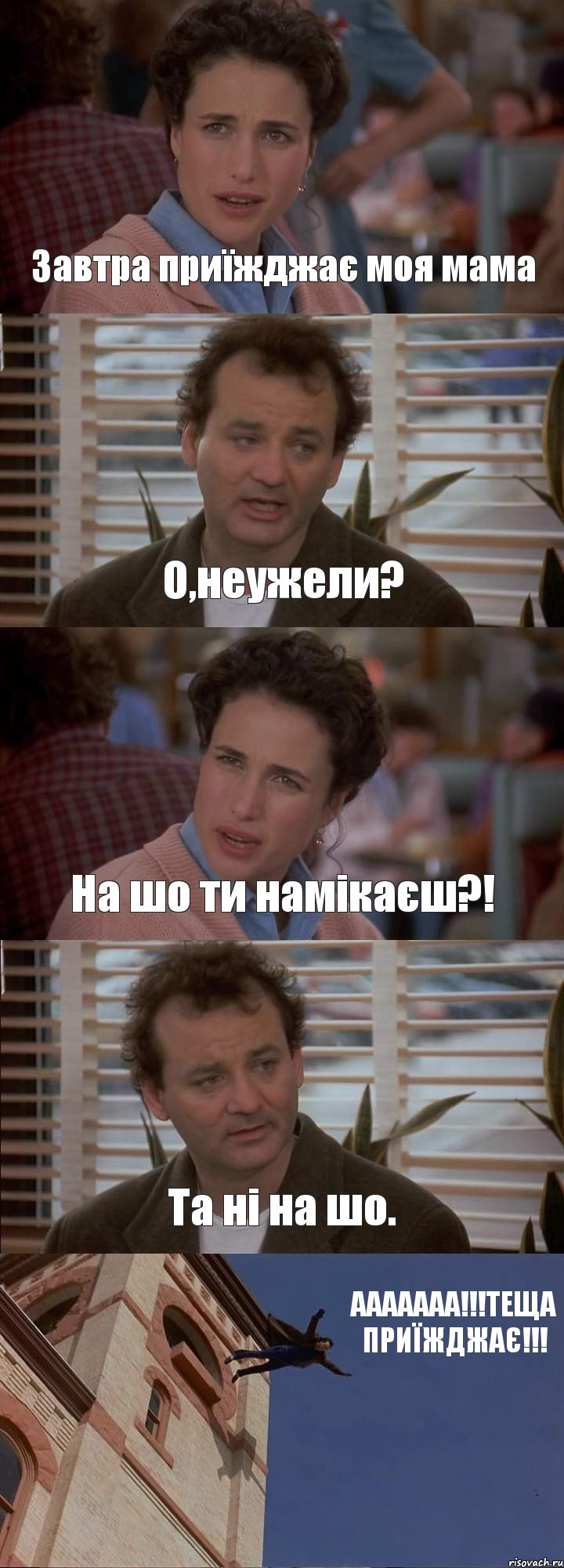 Завтра приїжджає моя мама О,неужели? На шо ти намікаєш?! Та ні на шо. ААААААА!!!ТЕЩА ПРИЇЖДЖАЄ!!!, Комикс День сурка