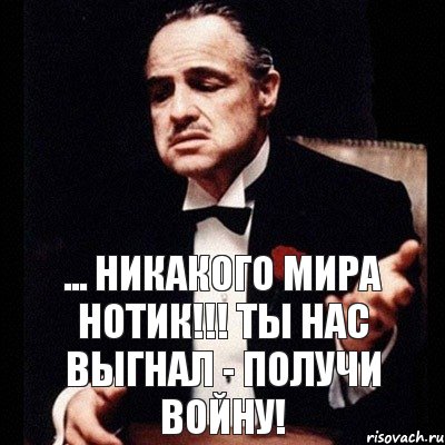 ... никакого мира Нотик!!! Ты нас выгнал - получи войну!