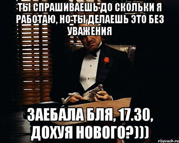 ты спрашиваешь до скольки я работаю, но ты делаешь это без уважения заебала бля, 17.30, дохуя нового?))), Мем Дон Вито Корлеоне