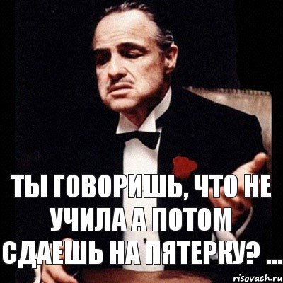 ТЫ ГОВОРИШЬ, ЧТО НЕ УЧИЛА А ПОТОМ СДАЕШЬ НА ПЯТЕРКУ? ..., Комикс Дон Вито Корлеоне 1