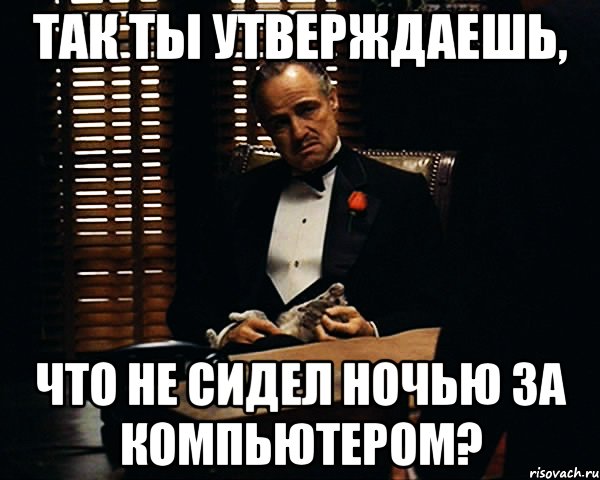 так ты утверждаешь, что не сидел ночью за компьютером?, Мем Дон Вито Корлеоне