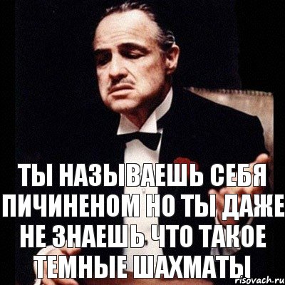 Ты называешь себя пичиненом Но ты даже не знаешь что такое темные шахматы