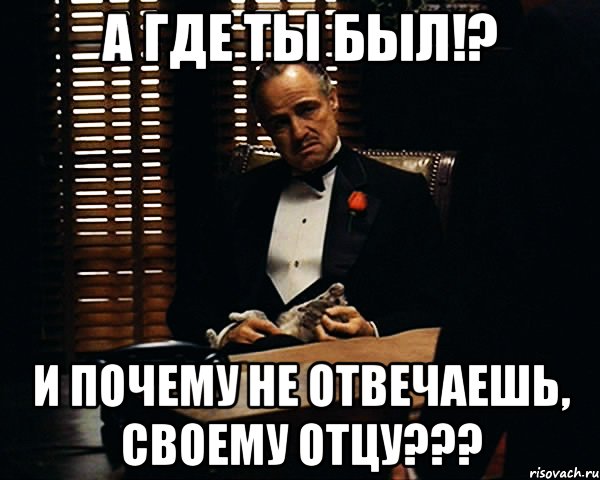 а где ты был!? и почему не отвечаешь, своему отцу???, Мем Дон Вито Корлеоне