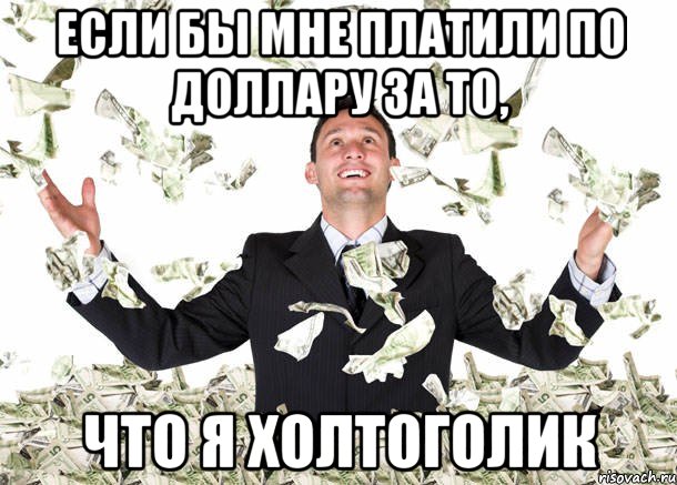 если бы мне платили по доллару за то, что я холтоголик