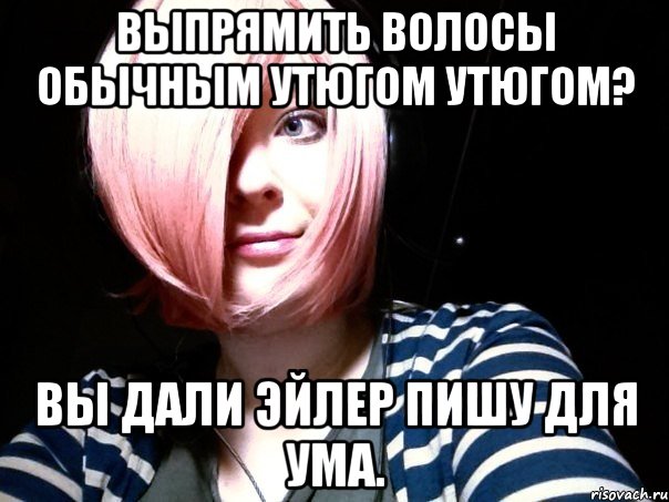 выпрямить волосы обычным утюгом утюгом? вы дали эйлер пишу для ума., Мем Эйлер