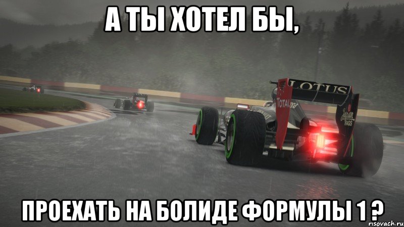 а ты хотел бы, проехать на болиде формулы 1 ?, Мем Ф1