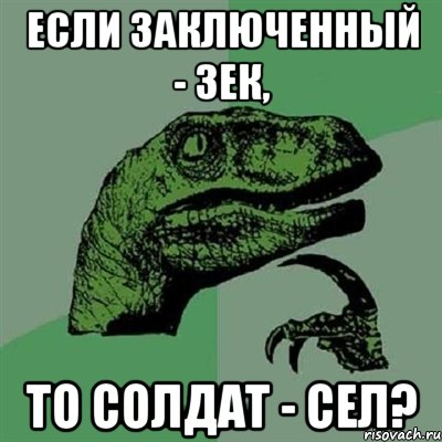 если заключенный - зек, то солдат - сел?, Мем Филосораптор