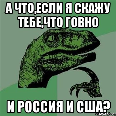 а что,если я скажу тебе,что говно и россия и сша?, Мем Филосораптор