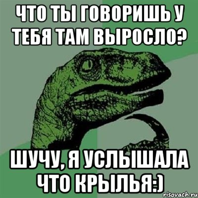 что ты говоришь у тебя там выросло? шучу, я услышала что крылья:), Мем Филосораптор