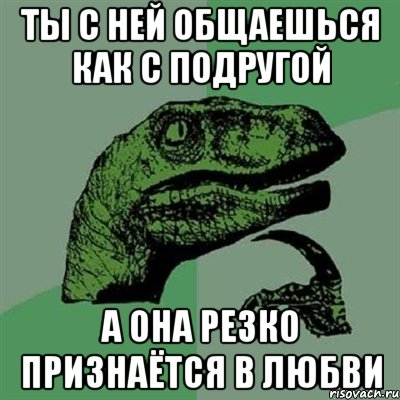 ты с ней общаешься как с подругой а она резко признаётся в любви, Мем Филосораптор