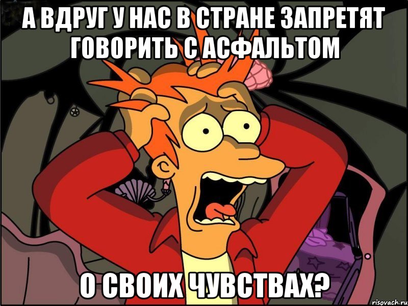 а вдруг у нас в стране запретят говорить с асфальтом о своих чувствах?, Мем Фрай в панике