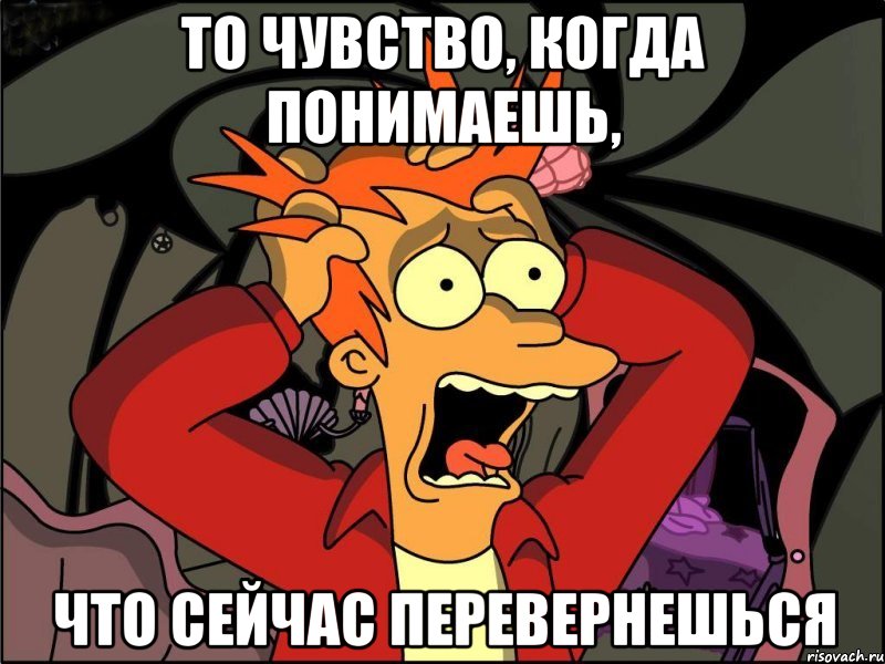 то чувство, когда понимаешь, что сейчас перевернешься, Мем Фрай в панике