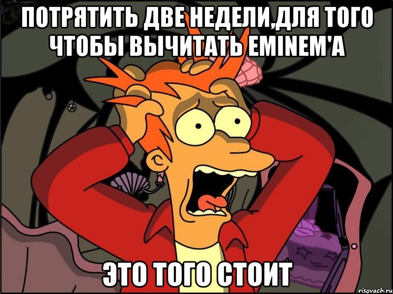 потрятить две недели,для того чтобы вычитать eminem'a это того стоит, Мем Фрай в панике