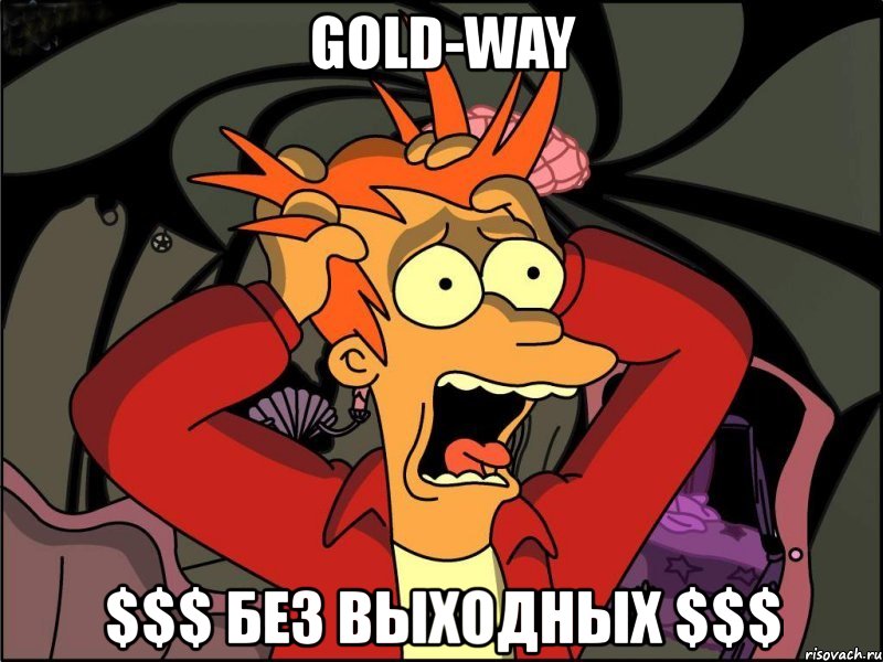 gold-way $$$ без выходных $$$, Мем Фрай в панике