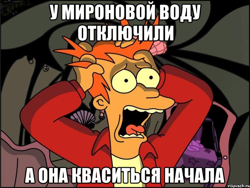 у мироновой воду отключили а она кваситься начала, Мем Фрай в панике