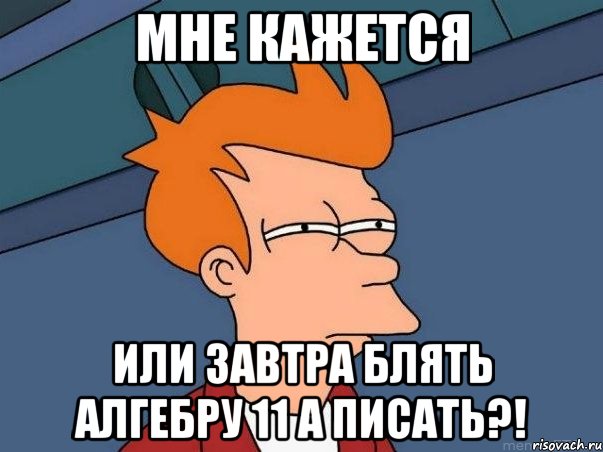 мне кажется или завтра блять алгебру 11 а писать?!, Мем  Фрай (мне кажется или)