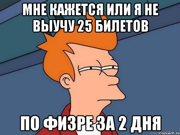 мне кажется или я не выучу 25 билетов по физре за 2 дня, Мем  Фрай (мне кажется или)