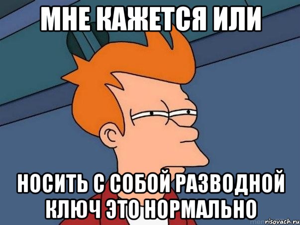 мне кажется или носить с собой разводной ключ это нормально, Мем  Фрай (мне кажется или)