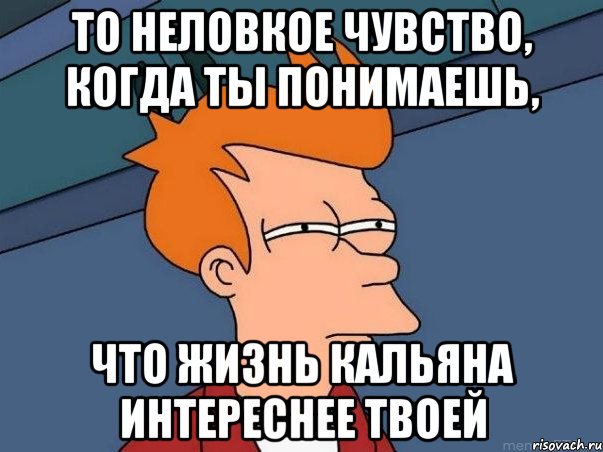 то неловкое чувство, когда ты понимаешь, что жизнь кальяна интереснее твоей, Мем  Фрай (мне кажется или)
