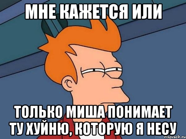 мне кажется или только миша понимает ту хуйню, которую я несу, Мем  Фрай (мне кажется или)