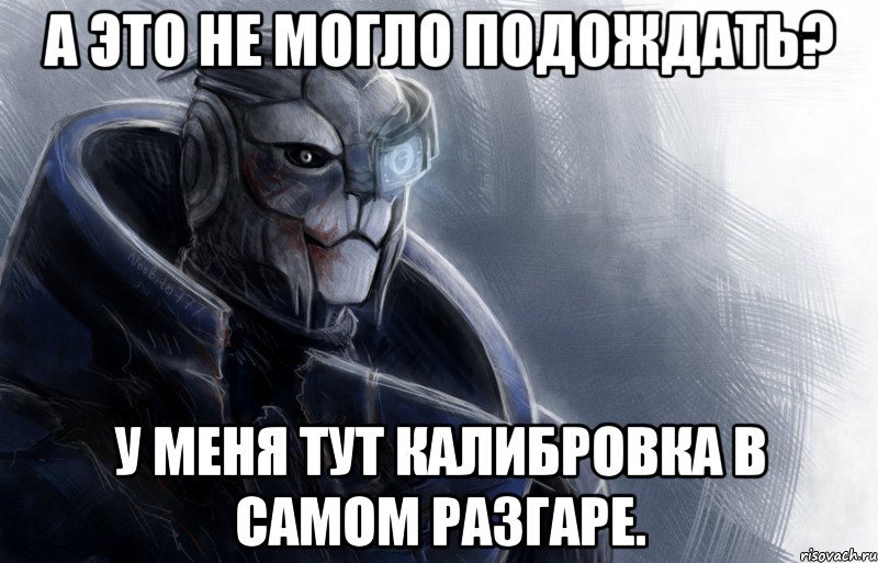 а это не могло подождать? у меня тут калибровка в самом разгаре., Мем гаррус