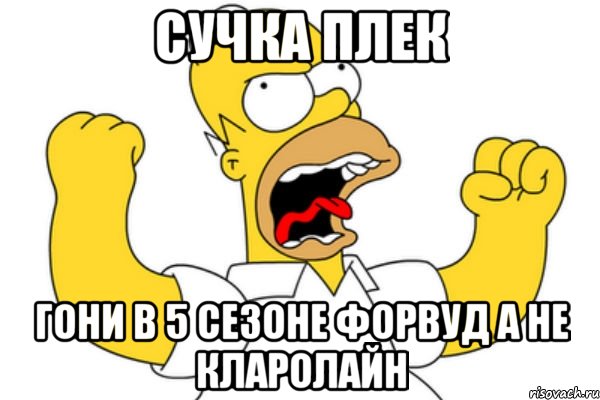 сучка плек гони в 5 сезоне форвуд а не кларолайн, Мем Разъяренный Гомер