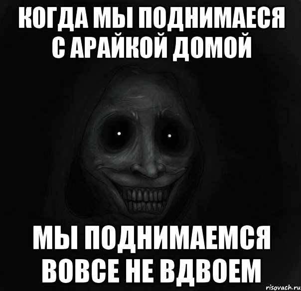 когда мы поднимаеся с арайкой домой мы поднимаемся вовсе не вдвоем, Мем Ночной гость