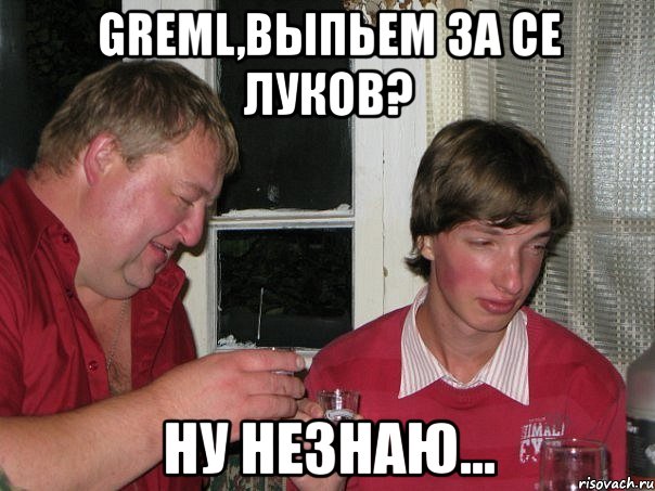 greml,выпьем за се луков? ну незнаю..., Мем гремл1