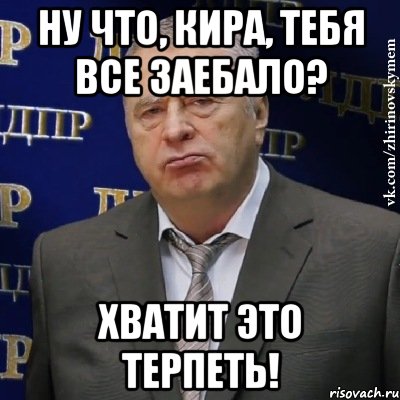 ну что, кира, тебя все заебало? хватит это терпеть!, Мем Хватит это терпеть (Жириновский)