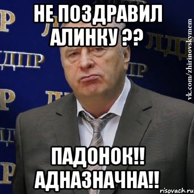 не поздравил алинку ?? падонок!! адназначна!!, Мем Хватит это терпеть (Жириновский)