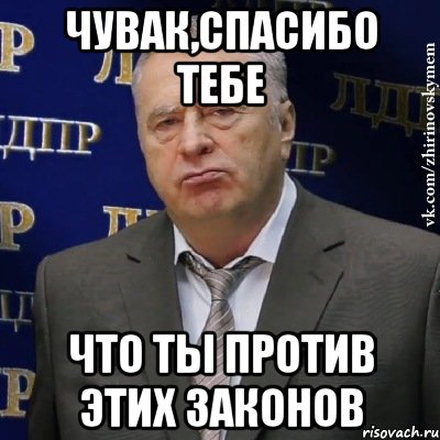 чувак,спасибо тебе что ты против этих законов, Мем Хватит это терпеть (Жириновский)