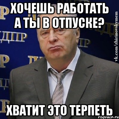 хочешь работать а ты в отпуске? хватит это терпеть, Мем Хватит это терпеть (Жириновский)