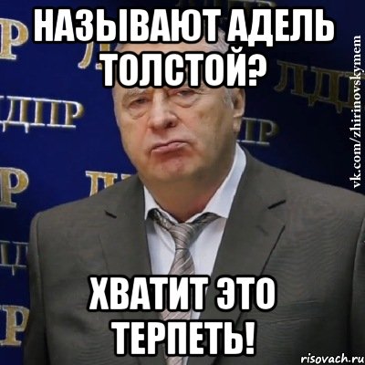 называют адель толстой? хватит это терпеть!, Мем Хватит это терпеть (Жириновский)