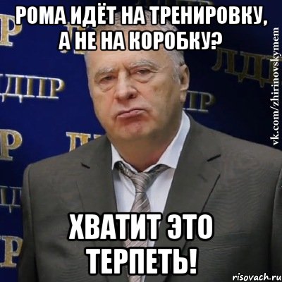 рома идёт на тренировку, а не на коробку? хватит это терпеть!, Мем Хватит это терпеть (Жириновский)