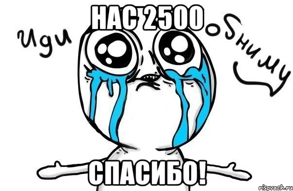 нас 2500 спасибо!, Мем Иди обниму