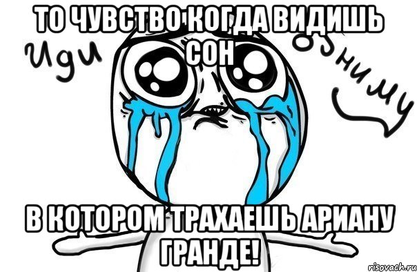 то чувство когда видишь сон в котором трахаешь ариану гранде!, Мем Иди обниму