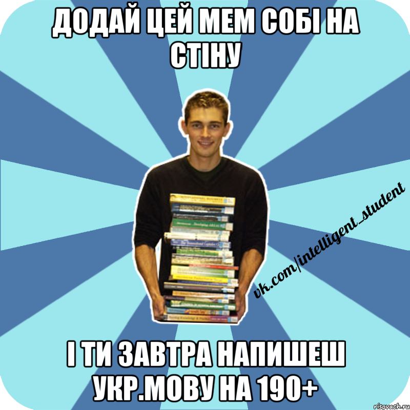 додай цей мем собі на стіну і ти завтра напишеш укр.мову на 190+, Мем иишщ