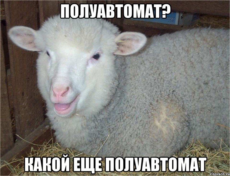 полуавтомат? какой еще полуавтомат, Мем история